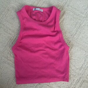 zara cropped ribbed tank